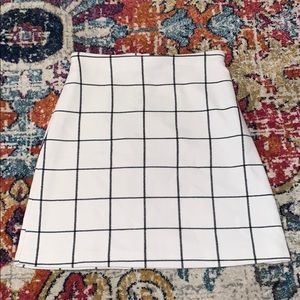 H&M Black & White Plaid Skirt